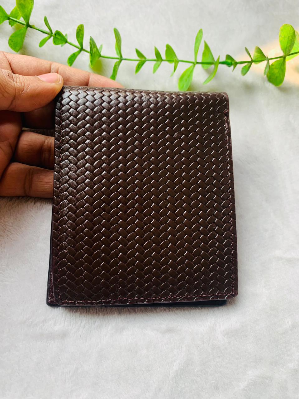 Men's Original Leather Pati Texture Short Wallet